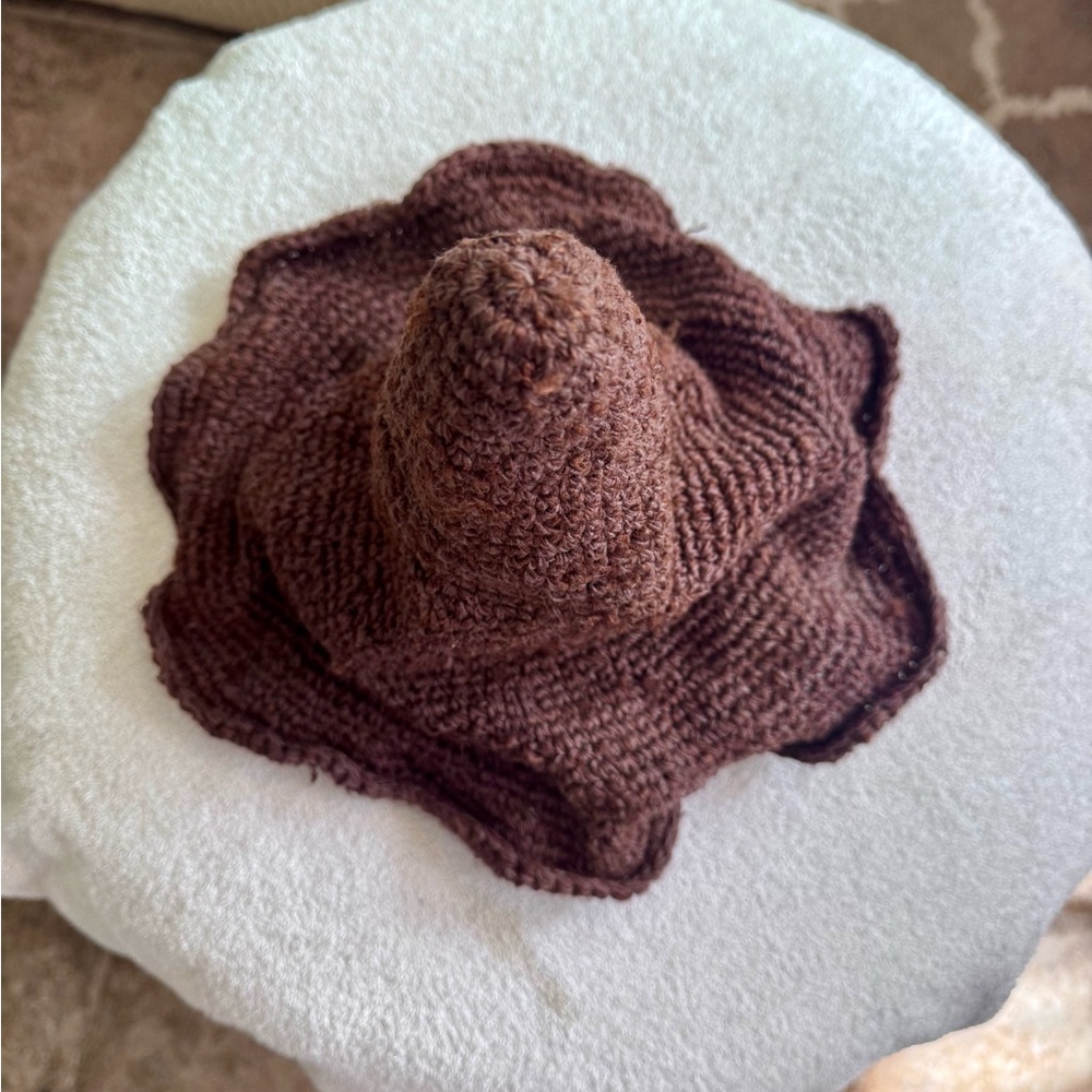 Brown Knitted Hat- Witch Elf